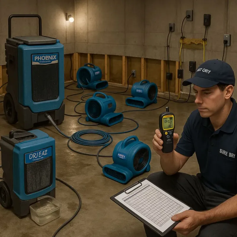 Structural Drying and Dehumidification process in Palmyra, VA
